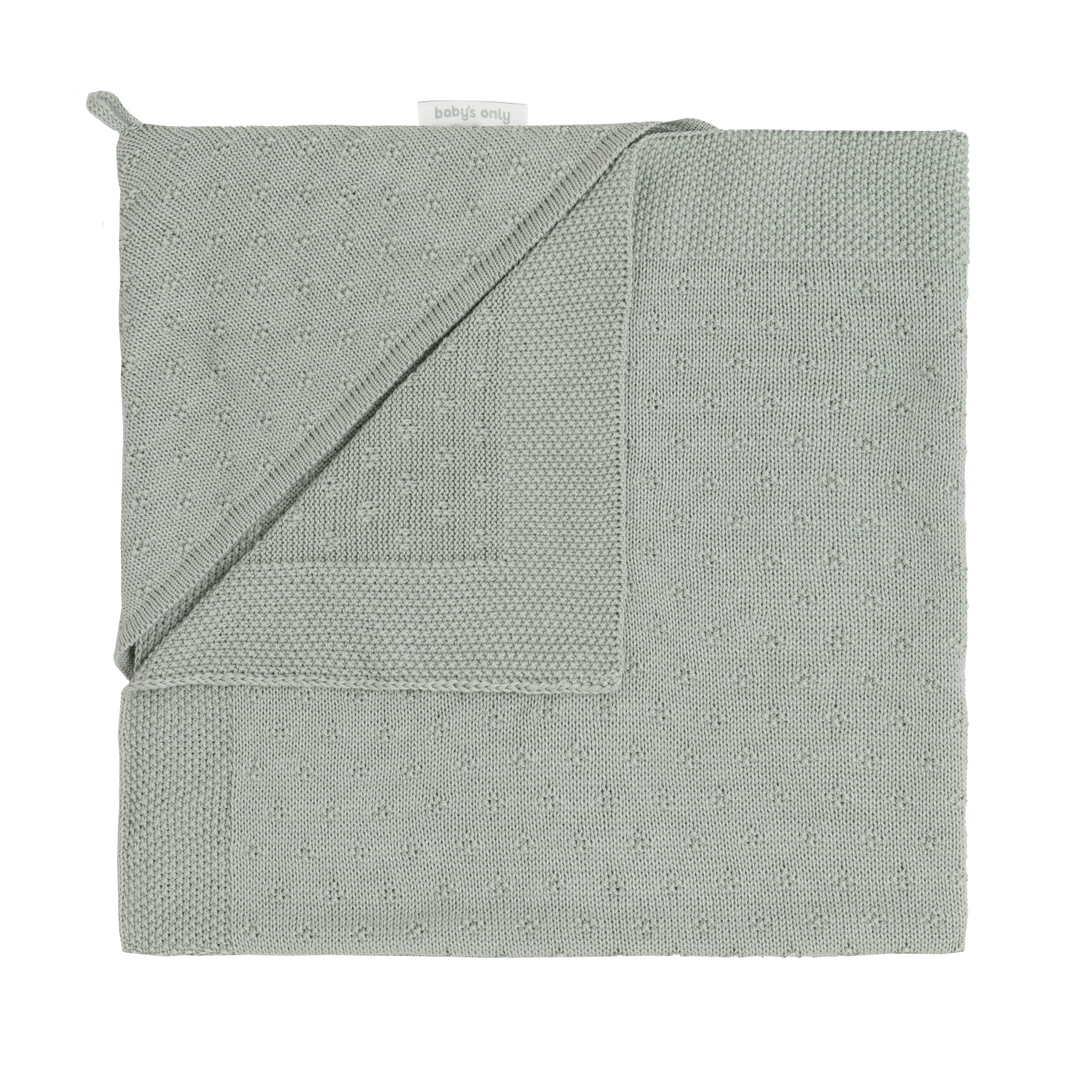 Baby's Only - Kocyk niemowlęcy z kapturem Mood - Laurel Green - 75x75 cm