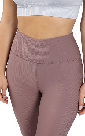 90 Degree By Reflex Interlink Ribbed High Crossover Waist 7/8th Ankle Legging