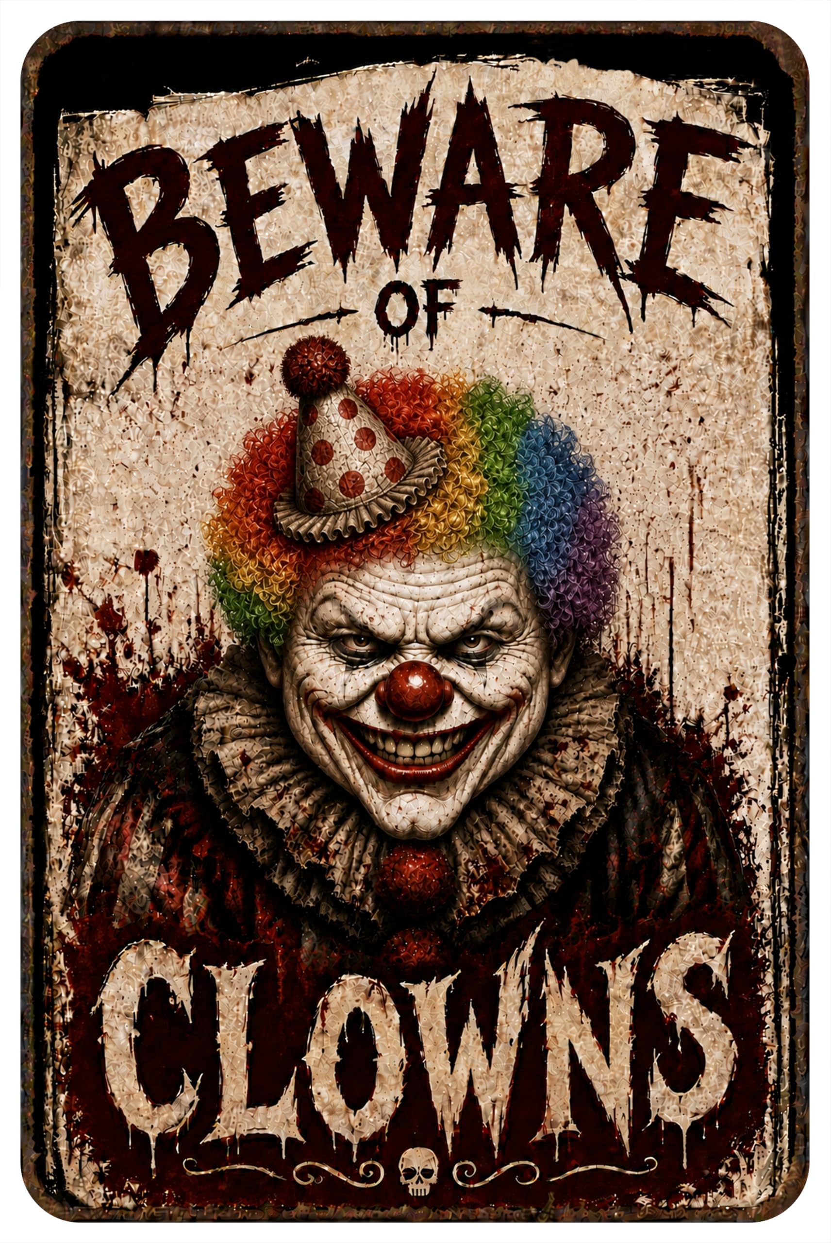 Shannonsa Red Halloween Clown Decor Creepy Signs Scary Clowns Decorations Outdoor Yard