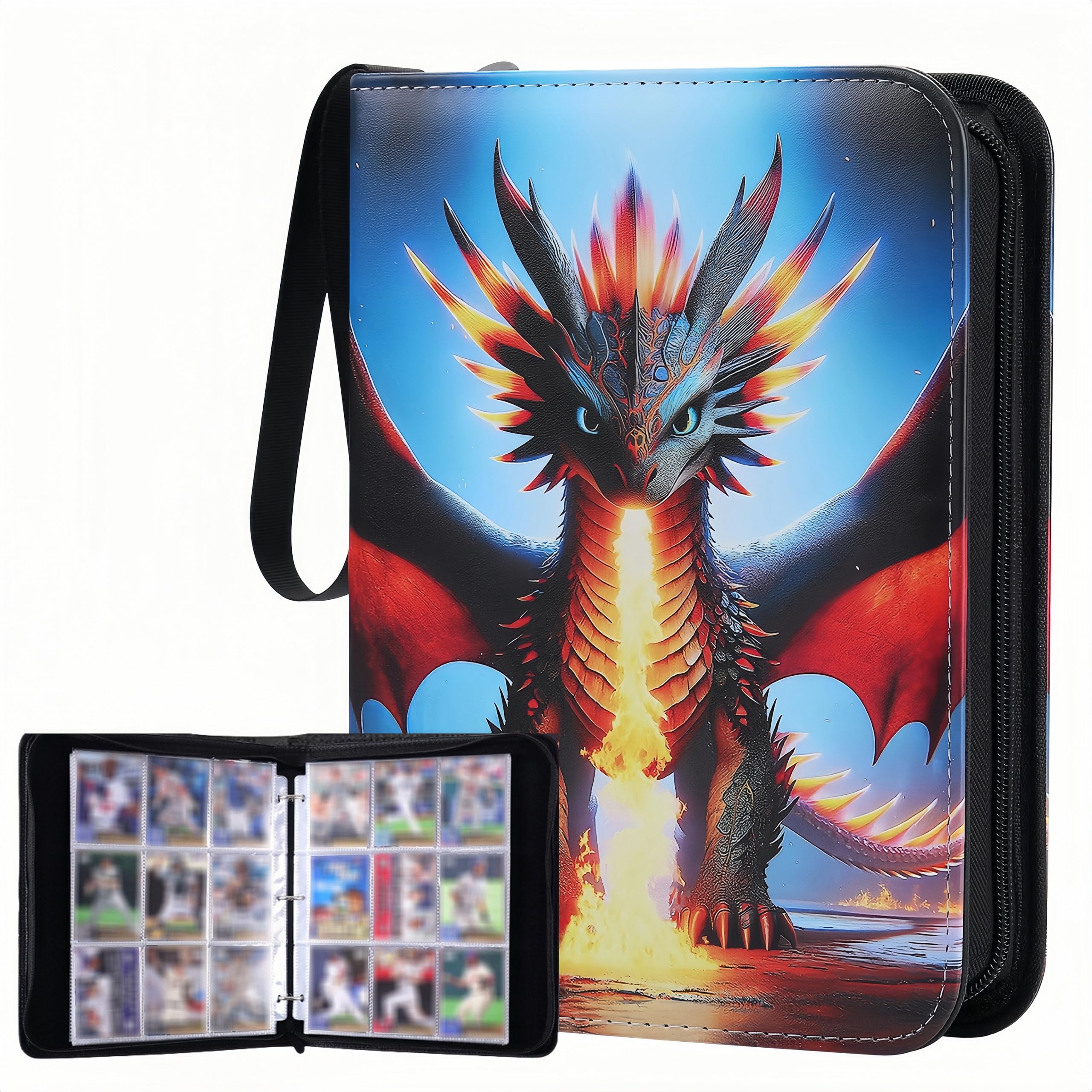 Trading Card Storage Album - 900 Pocket Card Binder with 50 Durable 9-Pocket Pages, Zipper Closure Collector's Album, Removable Sleeves for Card Protection, Perfect for Collectible Trading Cards