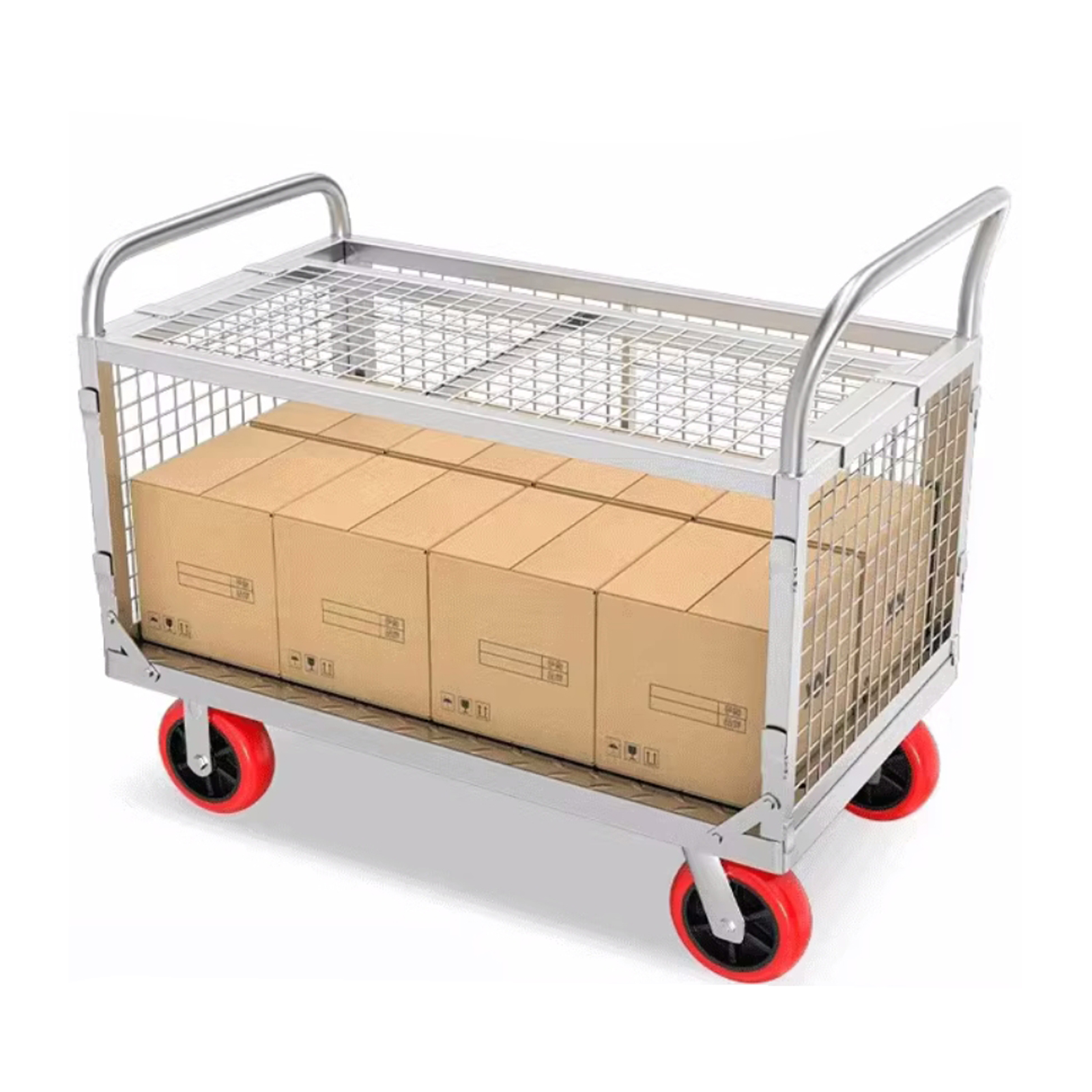 Carretilla plegable con jaula plataforma 300kg miniatura 7