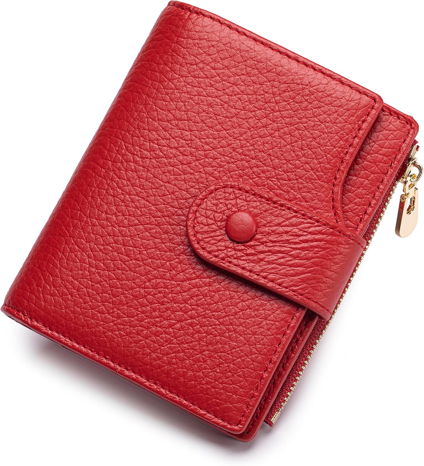 Genuine Leather Wallets for Women RFID Blocking Bifold with Zipper Pocket, 2 ID Win...