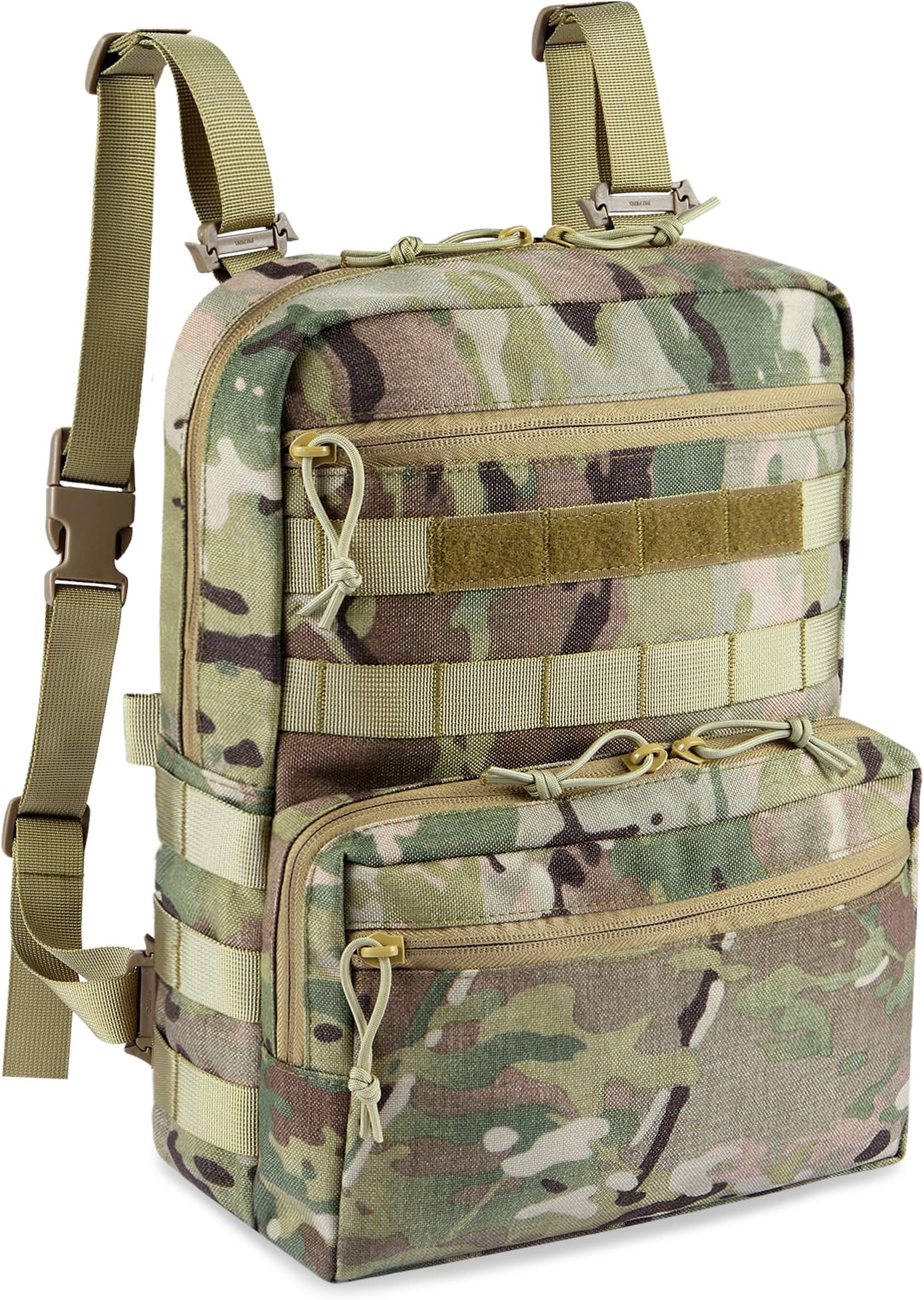 ACETAC 1000D Nylon Mil-Spec Tactical Hydration Backpack with MOLLE, Hook and Loop, Multi-Purpose Suitable for 3L Water Bladder, Easy Tactical Vest Mounting and Daily Shoulder Carry (Multicam)