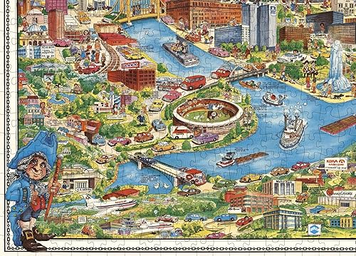 Miniatura 6 de Rompecabezas para adultos de 1000 piezas 1978 mapa de Pittsburgh Pennsylvania Mapa de rompecabezas de Pittsburgh