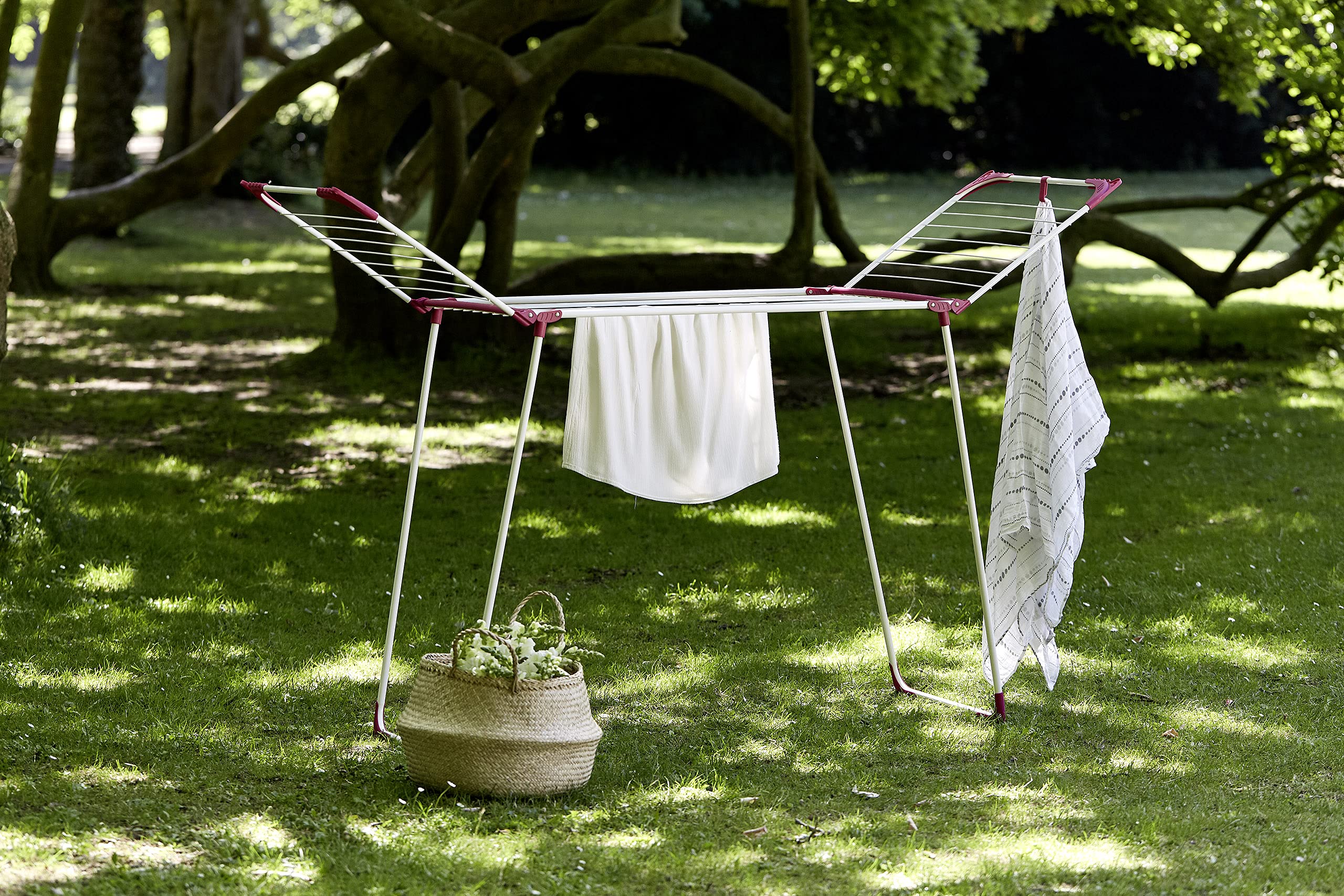 WENKO Wäschetrockner Summer Dry 13 m - 13 m Trockenlänge, Metall, 153 x 76 x 46 cm, Weiß