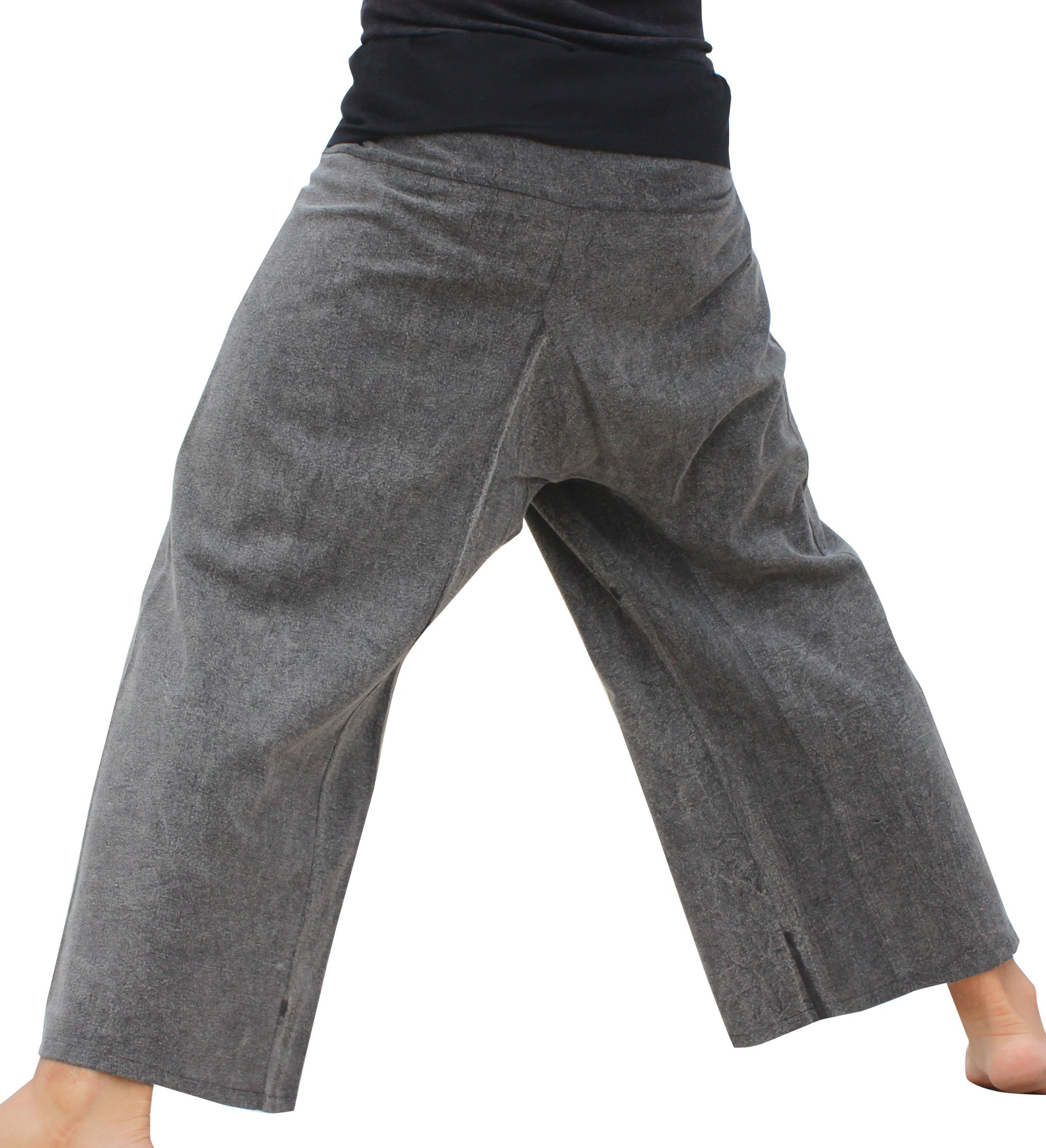 RaanPahMuang Thai Fisherman Pants Herren/Damen, lose Yoga, Pirat, Haremshose, 100% Baumwolle, Unisex-Kimono-Hose