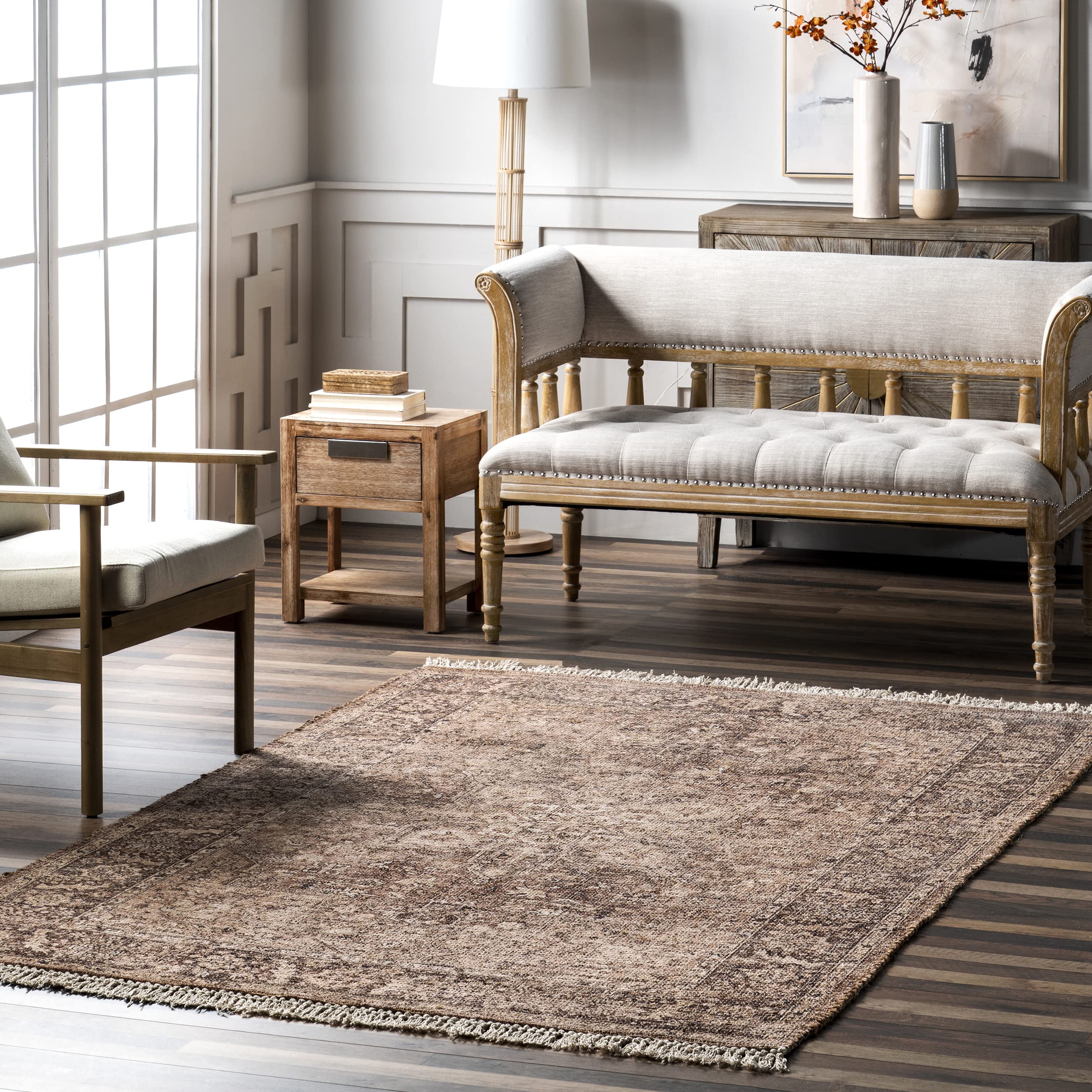 Amazon.com: Rugs USA Lennox Oriental Style Medallion Tassel Area