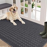 Vista 25 de BEQHAUSE Tapetes para puerta de interior de 20 x 32 pulgadas, tapete de perro para patas fangosas, absorbente y resistente a la suciedad, tapete