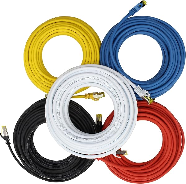 1aTTack.de Câble Réseau Cat7 Cat 7 10 GB/s SFTP - 5x 1,5m - RJ45 Ethernet LAN DSL Routeur Modem - 5 couleurs 03 - 4