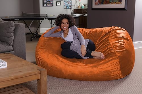 Miniatura 16 de Puf grande de 6 pies Sofa Sack Bean Bags, Tela, Azul Royal Azul Real,Aqua Marine,Negro -,Camello,Chocolate,Magenta,marino,Mandarina,Carbón