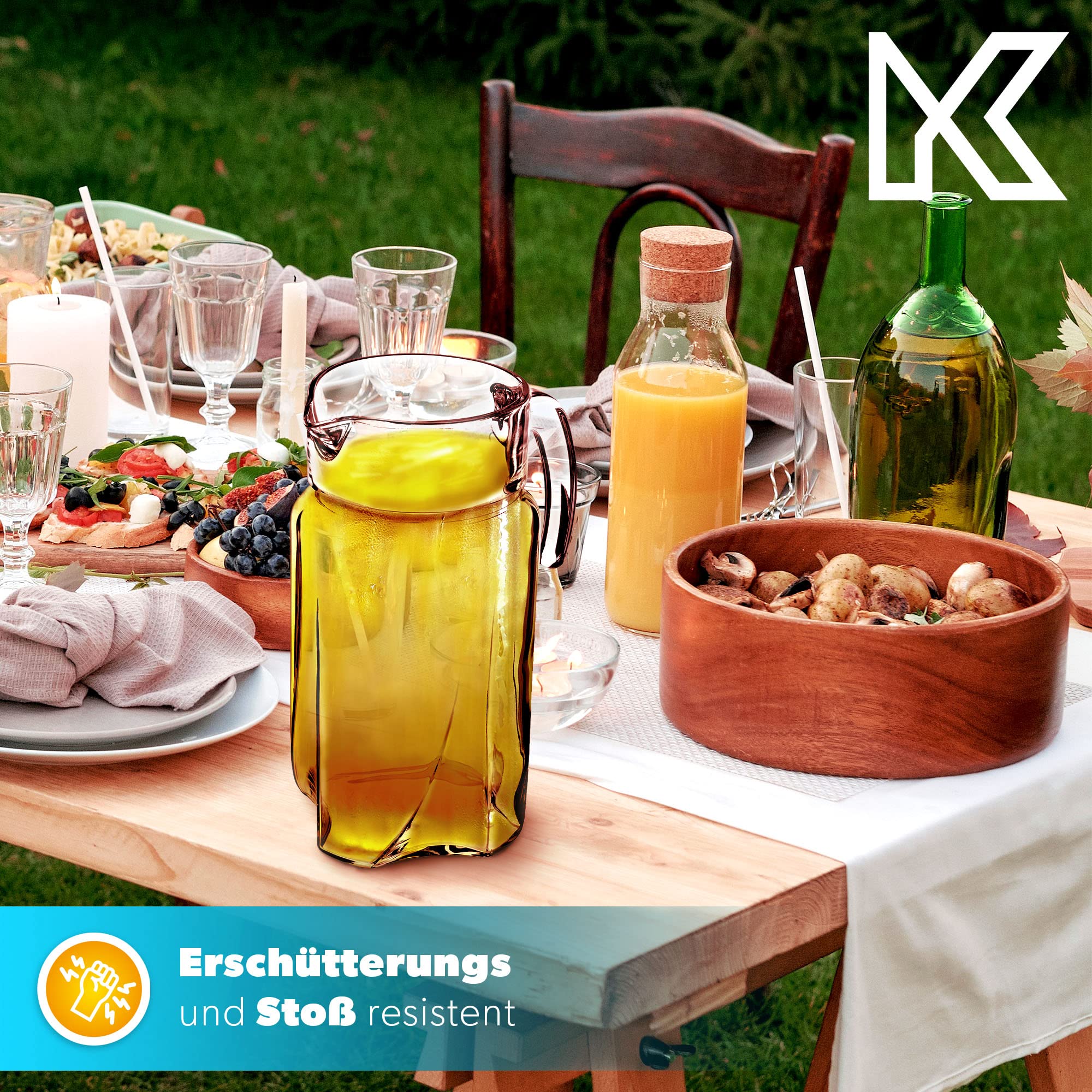 Brocca In Vetro 1.8 Litri Con Beccuccio - Ideale Per T&egrave;, Succhi E Acqua, Design Elegante E Pratico