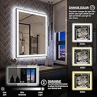 Vista 42 de 88x38 Large Light Bathroom Mirror - Backlit and Front Lighted LED Wall-Mounted Vanity Mirror Modern Rectangle Black Mirror, Dimmable, Anti-Fog