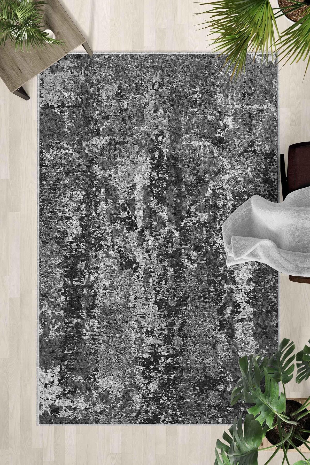 Monnhein Çok Renkli Halı 0082 - Yıkanabilir, Kaymaz Taban, Dijital Baskılı, Leke Tutmaz, İnce Hav, Modern Salon, Oturma Odası, Yatak Odası ve Mutfak için Dekoratif Halı