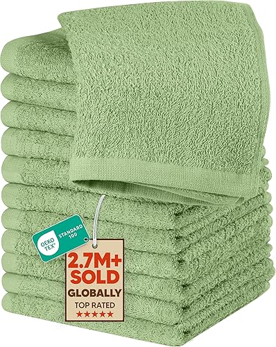 Miniatura 21 de Utopia Towels - Juego de 24 toallas de algodón, 100% algodón hilado de anillo, toallas de franela de primera calidad para la cara, altamente Blanco