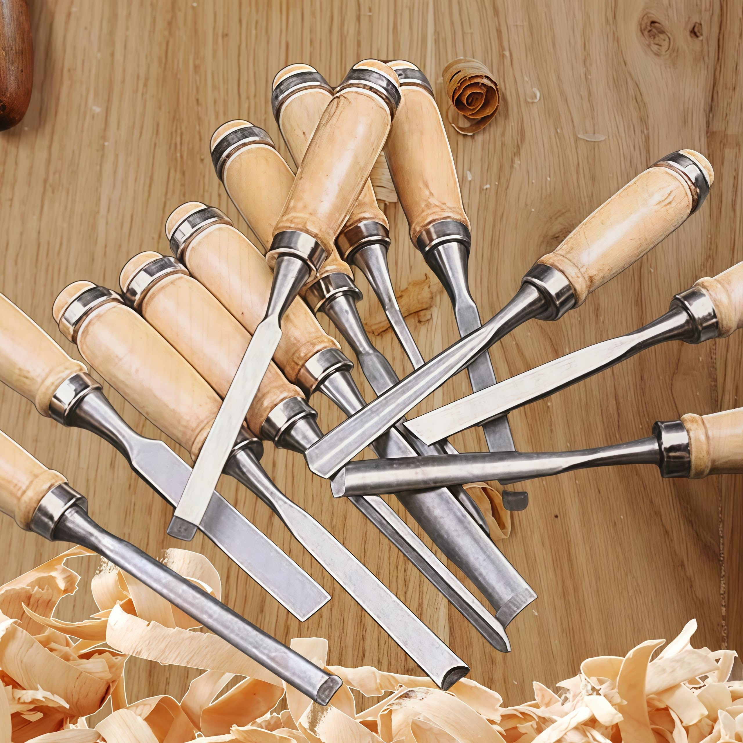 Kit utensili fai da te Set di scalpelli per intaglio in legno da 12 pezzi strumenti per la lavorazione del con custodia Kit sgorbia per coltelli a grandezza naturale