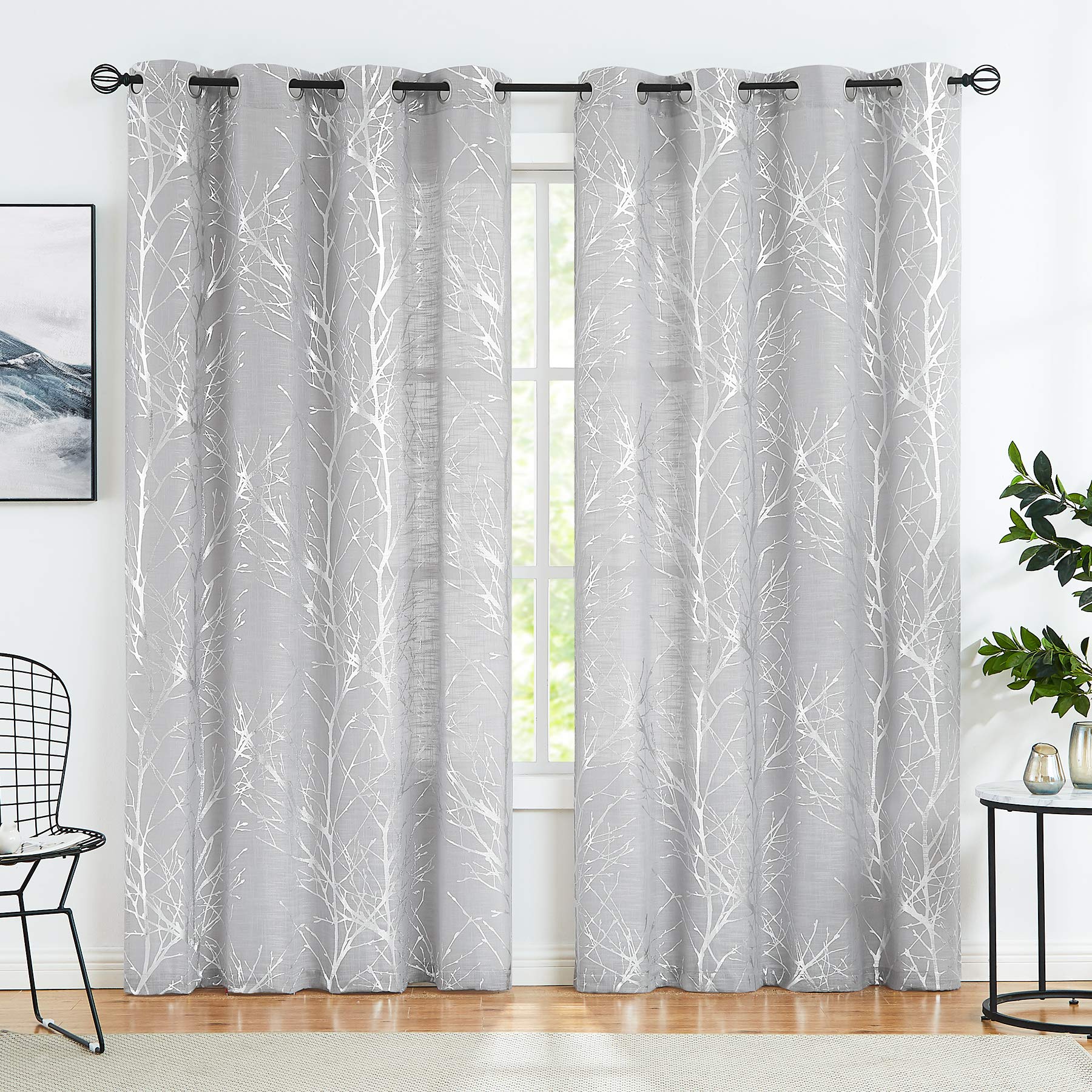 Tende in finta seta, 167,6 x 228,6 cm, con occhielli