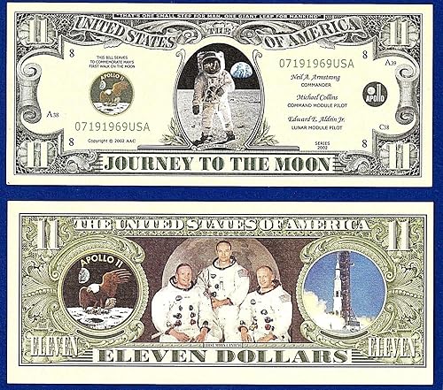 American Art Classics Apollo 11 billete conmemorativo de millones de dólares, edición limitada, coleccionable, novedad, billete de dólar en moneda,