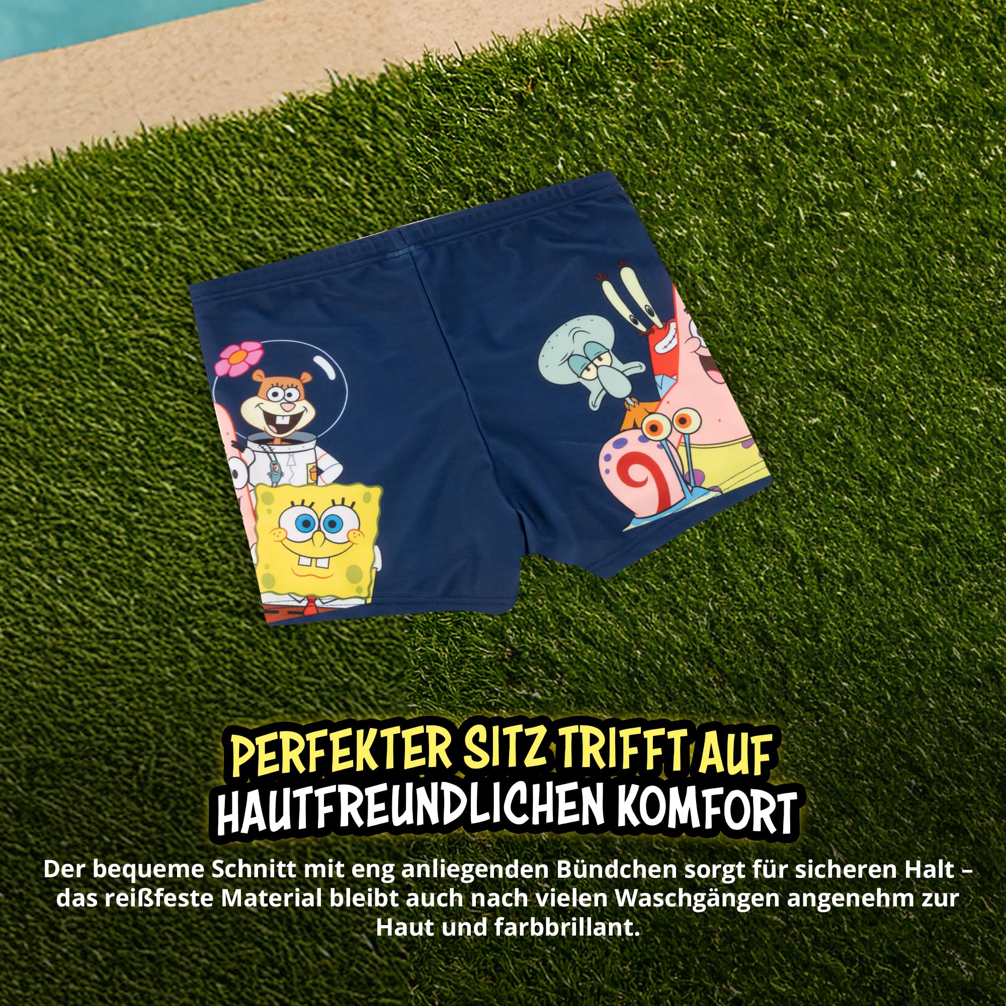 United Labels Spongebob Schwammkopf Badehose für Jungen, Blau, Badeshorts Kinder, Schwimmhose
