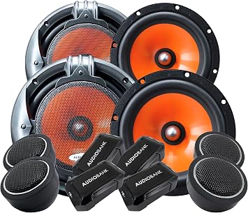 2 Pairs Audiobank 1000W 6.5-Inch 2-Way Car Audio Component Speaker System 6-1/2in Car Audio Speaker for Car, ATV, RV, Motorcycle, Boat