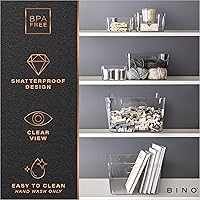 Vista 7 de BINO Plastic Storage Basket, X-Large Multi-Use Storage Basket Rectangular Cabinet Organizer Baskets for Organizing with Handles Home &