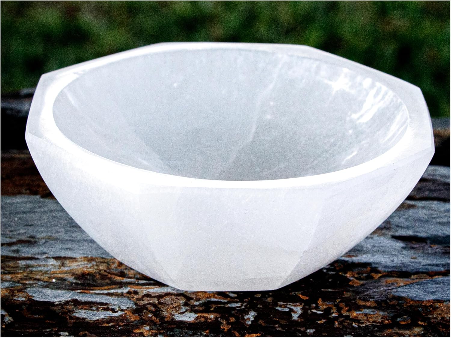 Om Zone Large Selenite Bowl Polished Selenite Crystal Charging Station for Cleansing and Charging Crystals Collection of Crystals and Healing Stones 4" Oval 2pack