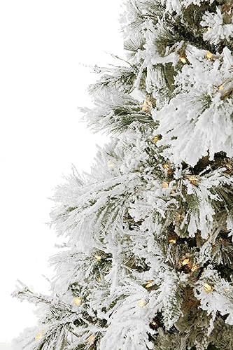 Miniatura 37 de Fraser Hill Farm - Árbol de Navidad, pino aterciopelado nevado, 10 pies LED doble multicolor y blanco cálido,Iluminación de cadena LED blanca
