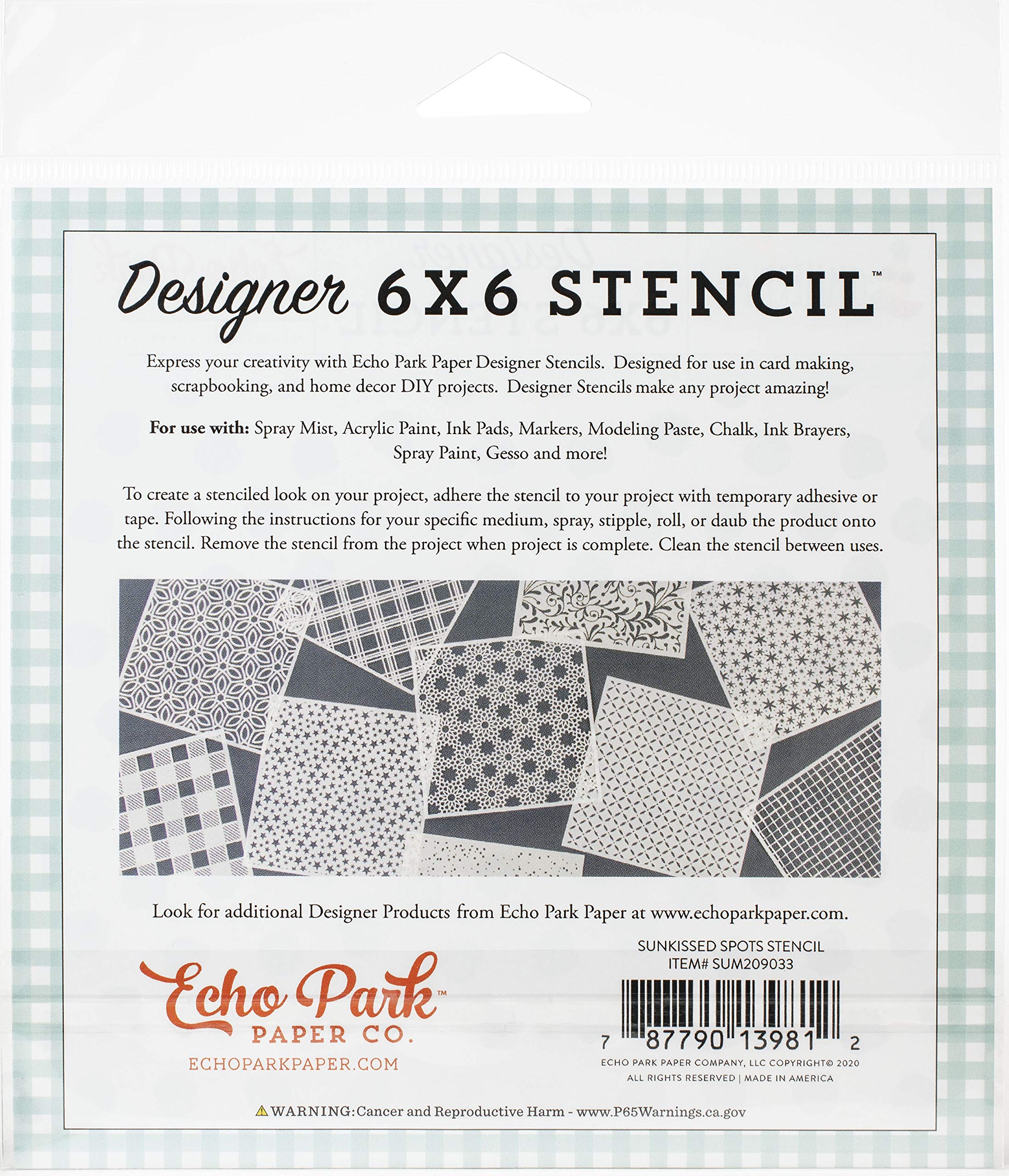 ECHO PARK PAPER COMPANY Stencil, Sunkissed Spots, Summertime, One Size