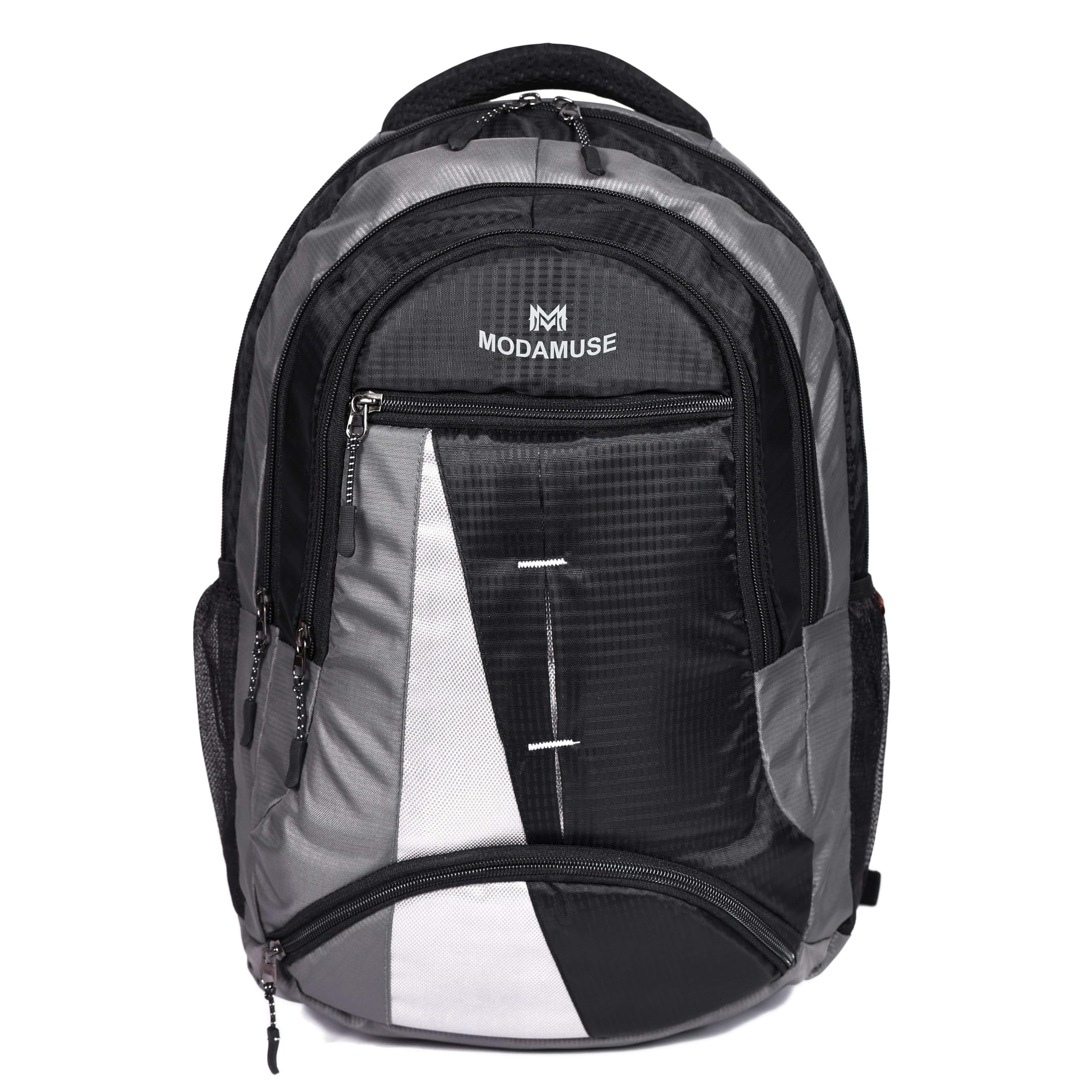 Modamuse Casual Multipurpose Backpack, 3 Spacious Compartment, Laptop Padded Slot with 4 Pocket & 2 Bottle pocket, Unisex Office And College Bags, Black/Orange- 35 Ltr- Large (B0D1VNHNQ9) Amazon Price History, Amazon Price Tracker