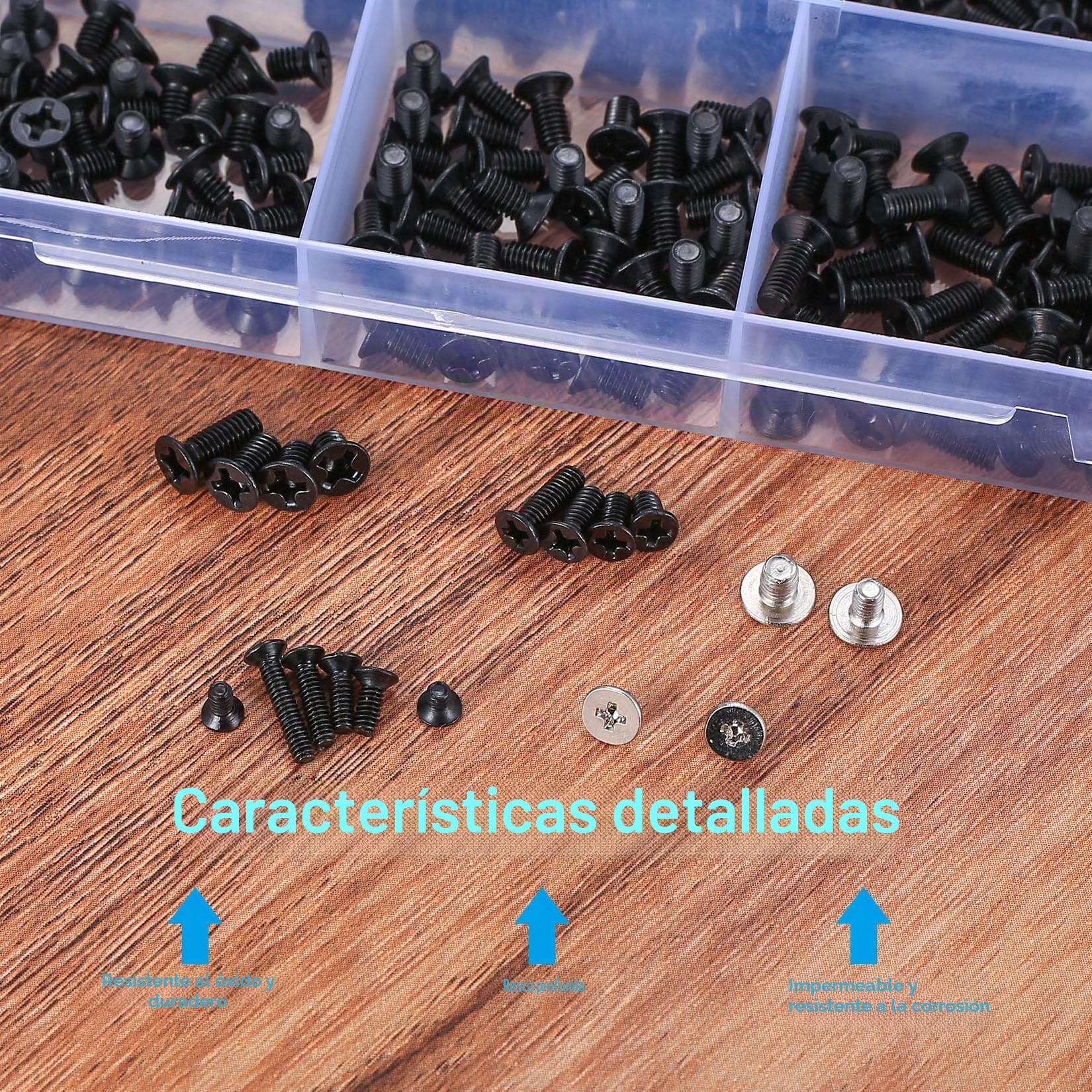 wugongshan Juego de 860 tornillos M2 M2.5 M3 pequeños, surtido de tornillos, micro tornillos de reparación, tornillos de cabeza avellanada para ordenador HDD M.2 SSD portátil PC