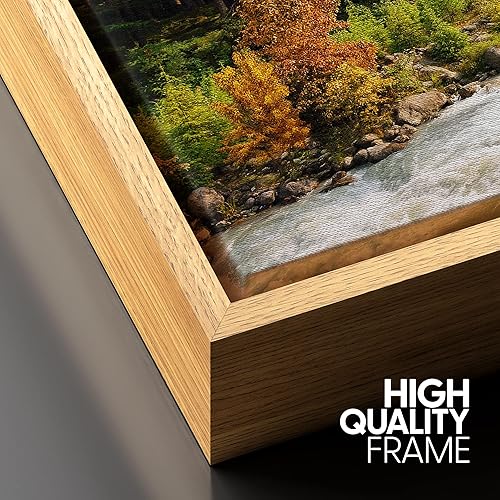 Vista 119 de SIGNFORD Lienzo enmarcado para pared, tren de montaña de otoño, vías de ferrocarril, naturaleza, desierto, fotografía, realismo, paisaje decorativo