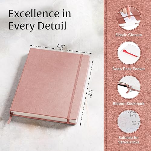 Miniatura 3 de BEECHMORE BOOKS Cuaderno de papel manuscrito, libro de música de 10 personas, XL de 8.5 x 11.5 pulgadas, piel vegana de tapa dura, papel crema