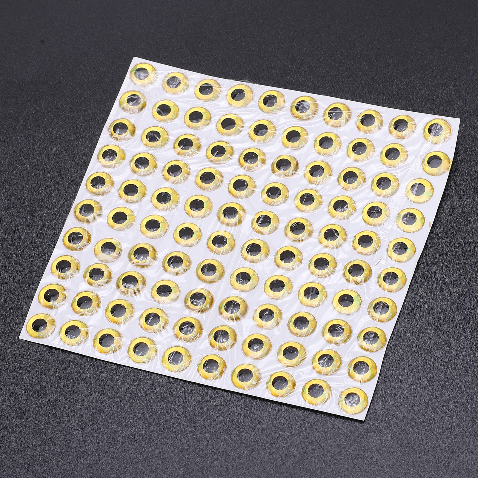 Señuelos de Pesca Pegatina para Ojos Simulación 3D Juego Holográfico Artificial para Accesorios de Cebos Artesanales (Gold)