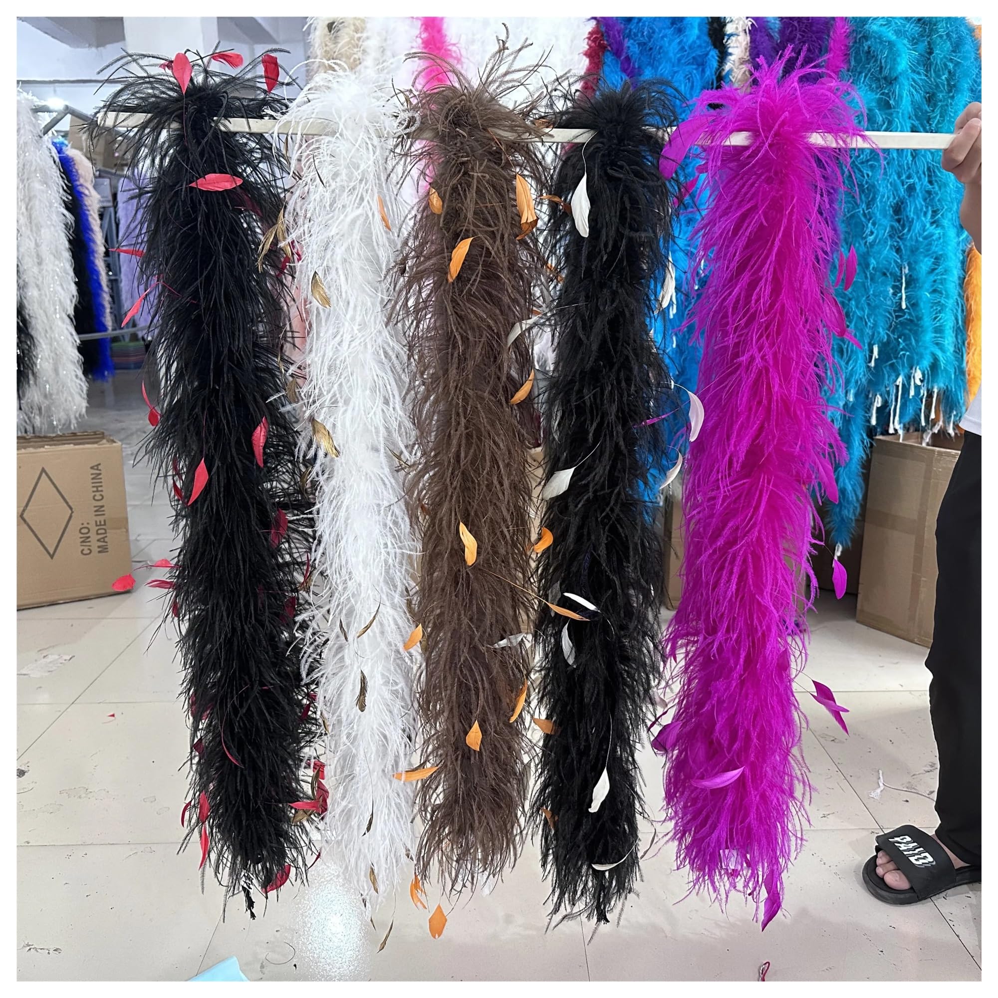 Boa De Plumas De Avestruz Teñida De 2 Metros | Disponible En 28 Colores Vibrantes, Para Bodas, Fiestas Y Decoración De Vestuarios