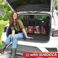 Vista 6 de SURDOCA Organizador de Maletero de Automóvil, GRAN CAPACIDAD (43 x 19 pulgadas) Bolsa de Almacenamiento para Auto con 8 Bolsillos, Organizador
