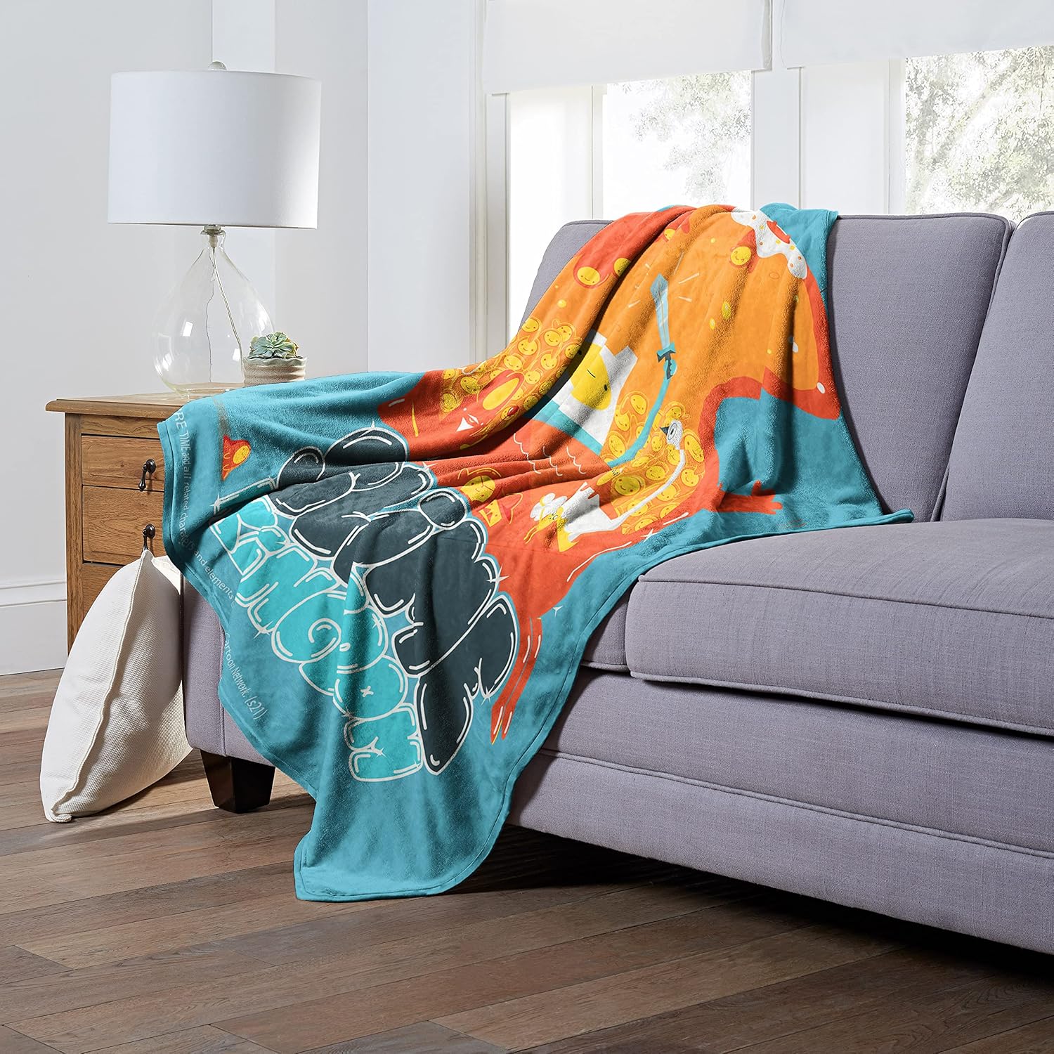 NORTHWEST Adventure Time Silk Touch Throw Blanket, 50" x 60", Slime Kingdom