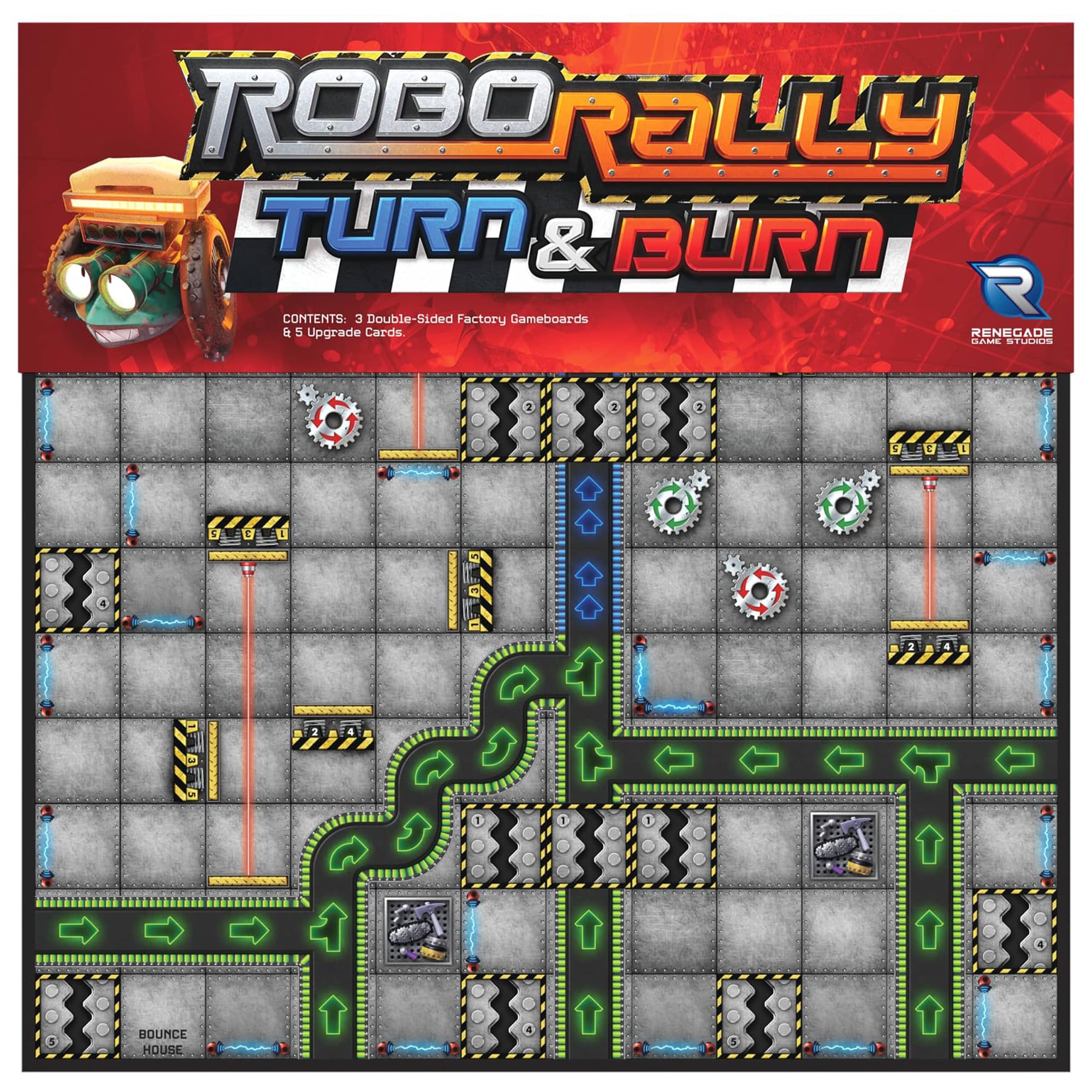 Renegade Game Studios Robo Rally Turn & Burn Expansion, Strategiczna gra wyścigowa, 2–6 graczy, 45–90 minut, Wiek 12+