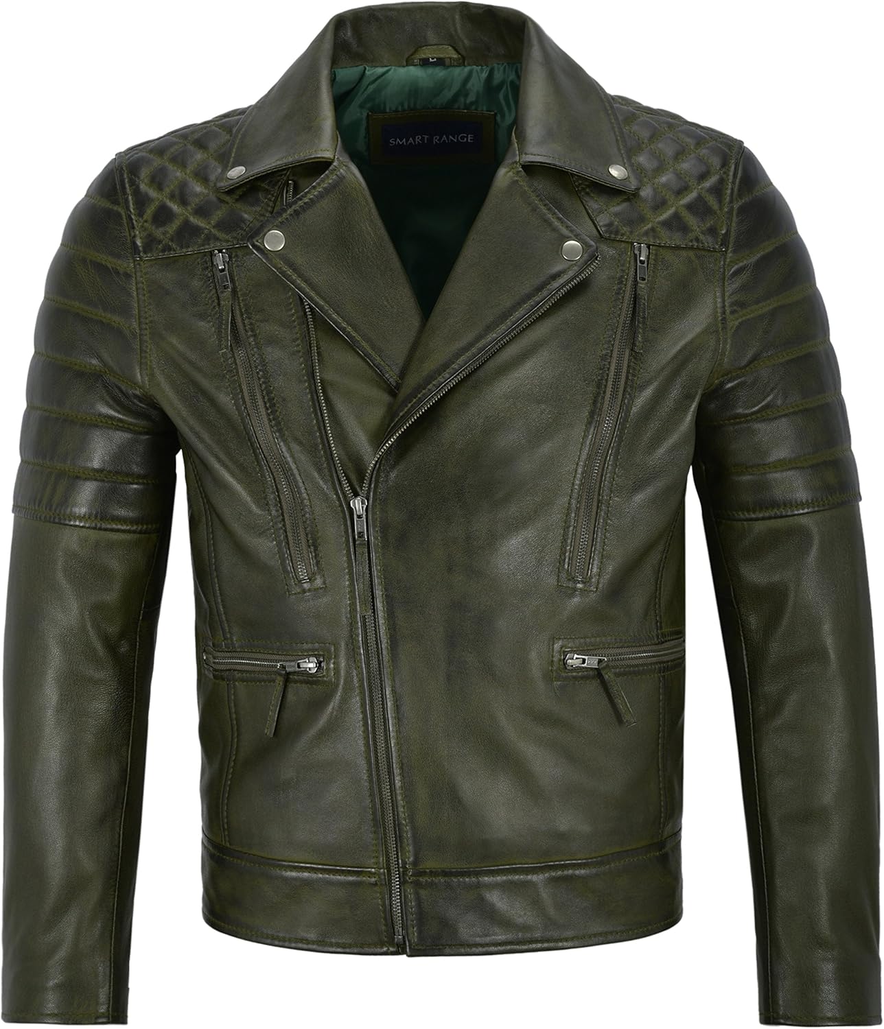 Smart Range Men's Real Leather Jacket Lambskin Napa Biker