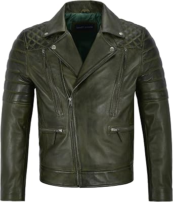 SMART Range Mens Real Leather Jacket Lambskin Napa Biker Motorcycle Style 3205