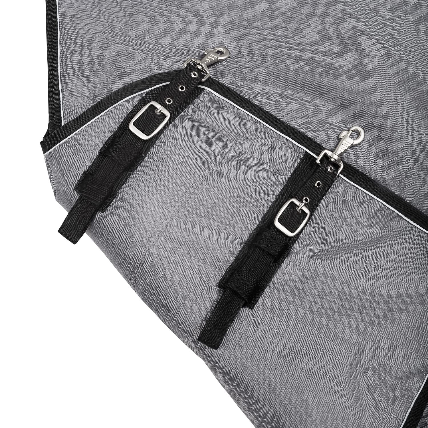 SUNRIDE Manta Invierno Caballo 450g (Alaska) – 1200D Impermeable – 3000 mm – Transpirable – Compatible con Liner – Cuello Desmontable – Reflectante (140 cm, Gris)