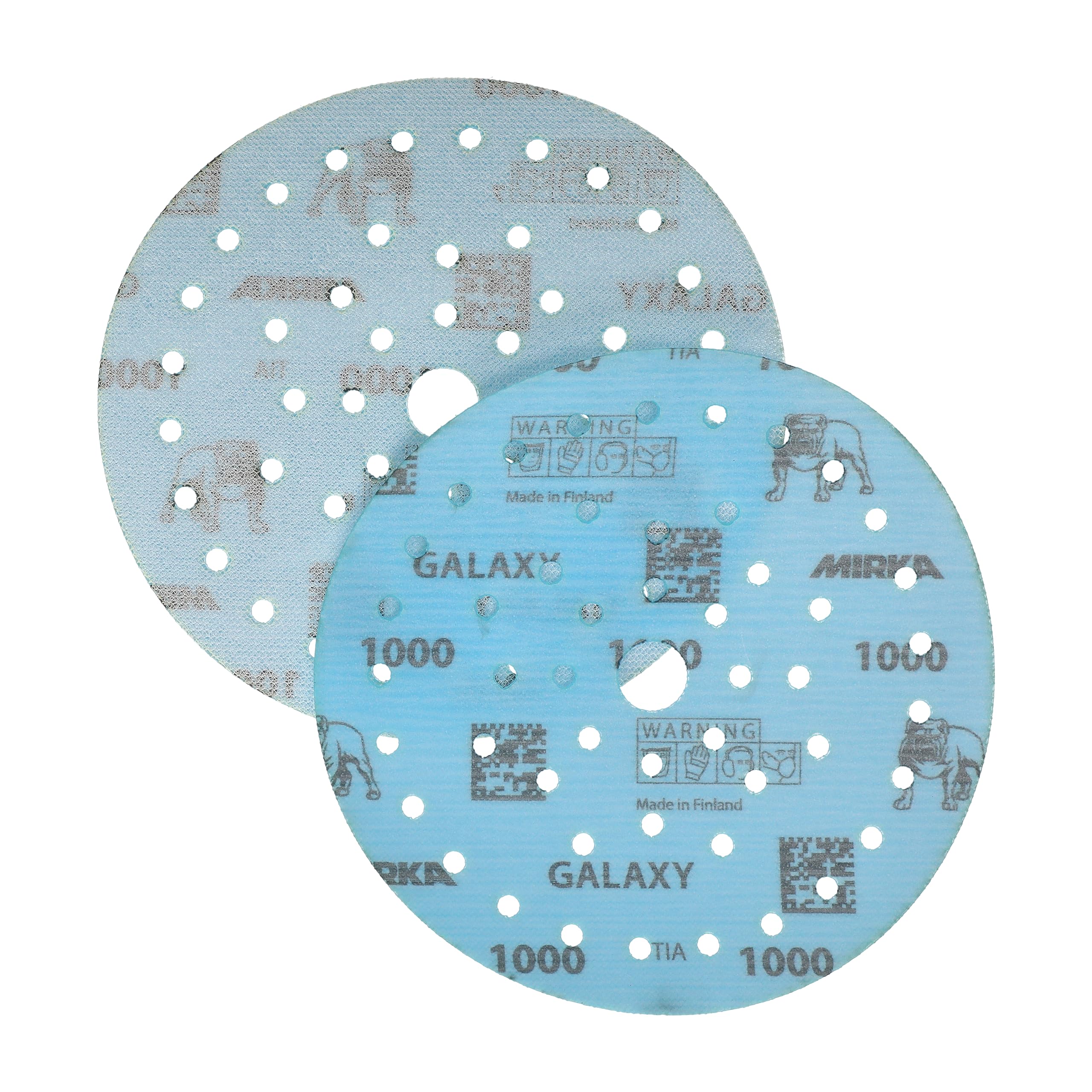 Mirka Galaxy papier ścierny epoksydowy 150mm rzep ziarnistość 1000 do szlifowania żywic epoksydowych, drewna, epoksydów, rivertable / 50 szt. krążków ściernych | Idealnie nadaje się do szlifowania drewna z żywicy epoksydowej i Rivertable, wysoka odporność