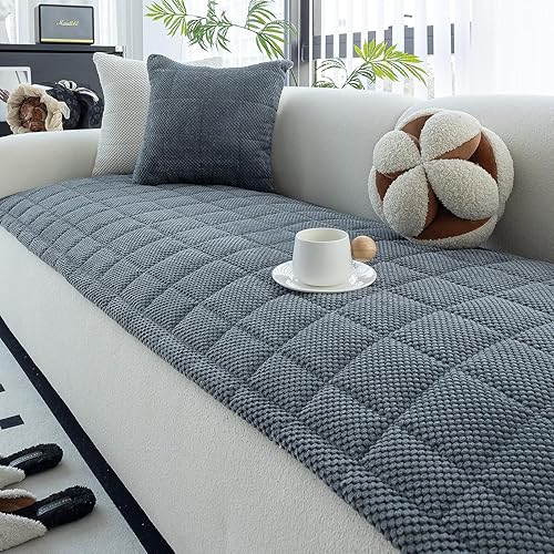 Miniatura 9 de Funda para sofá, fundas de sofá para perros, lavables, antideslizantes, a rayas, para sofá seccional, protector de muebles para forma de L (marrón