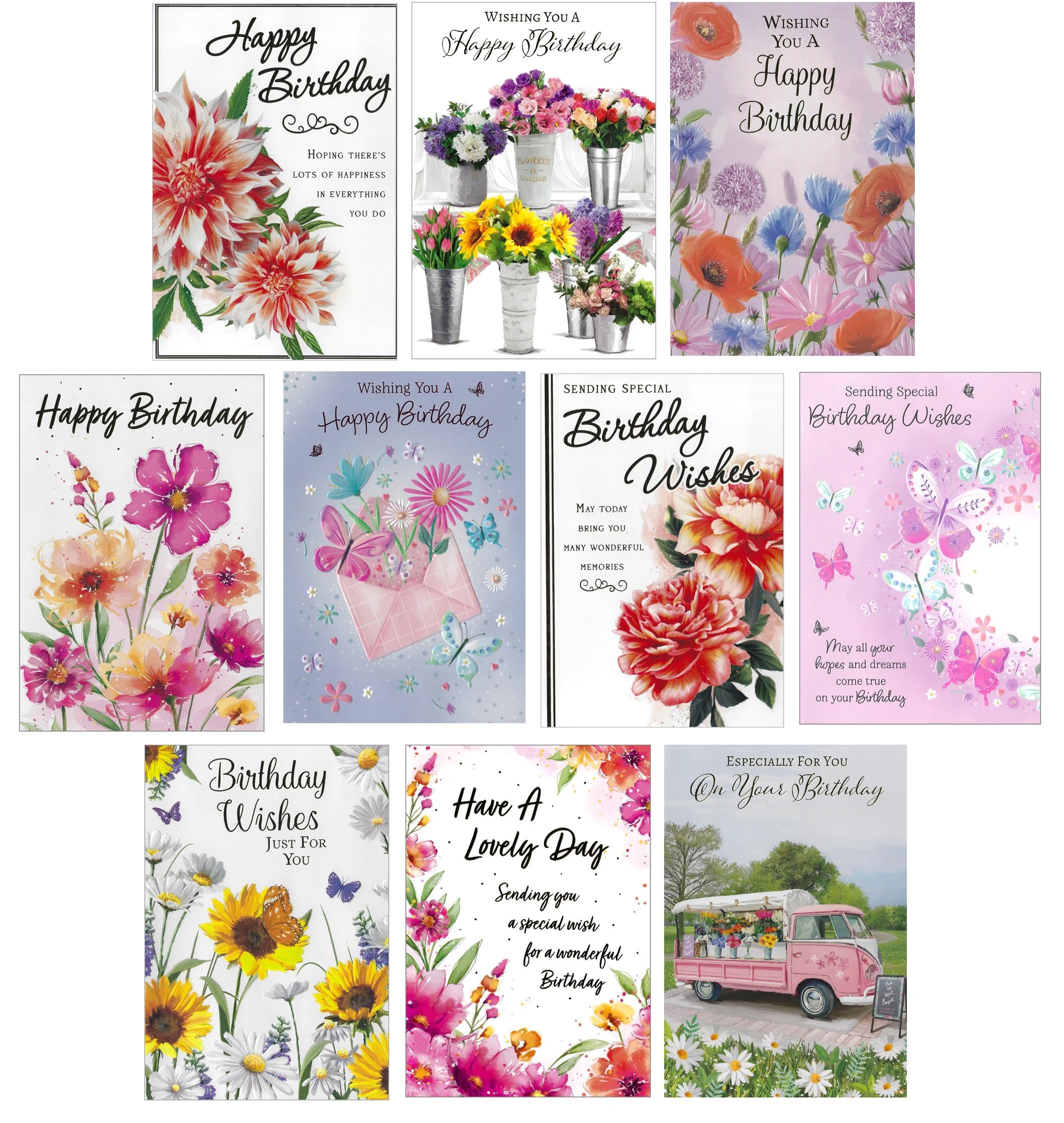10 x Birthday Cards - Assorted Multipack Pack Choice Various - Female Women Her Card