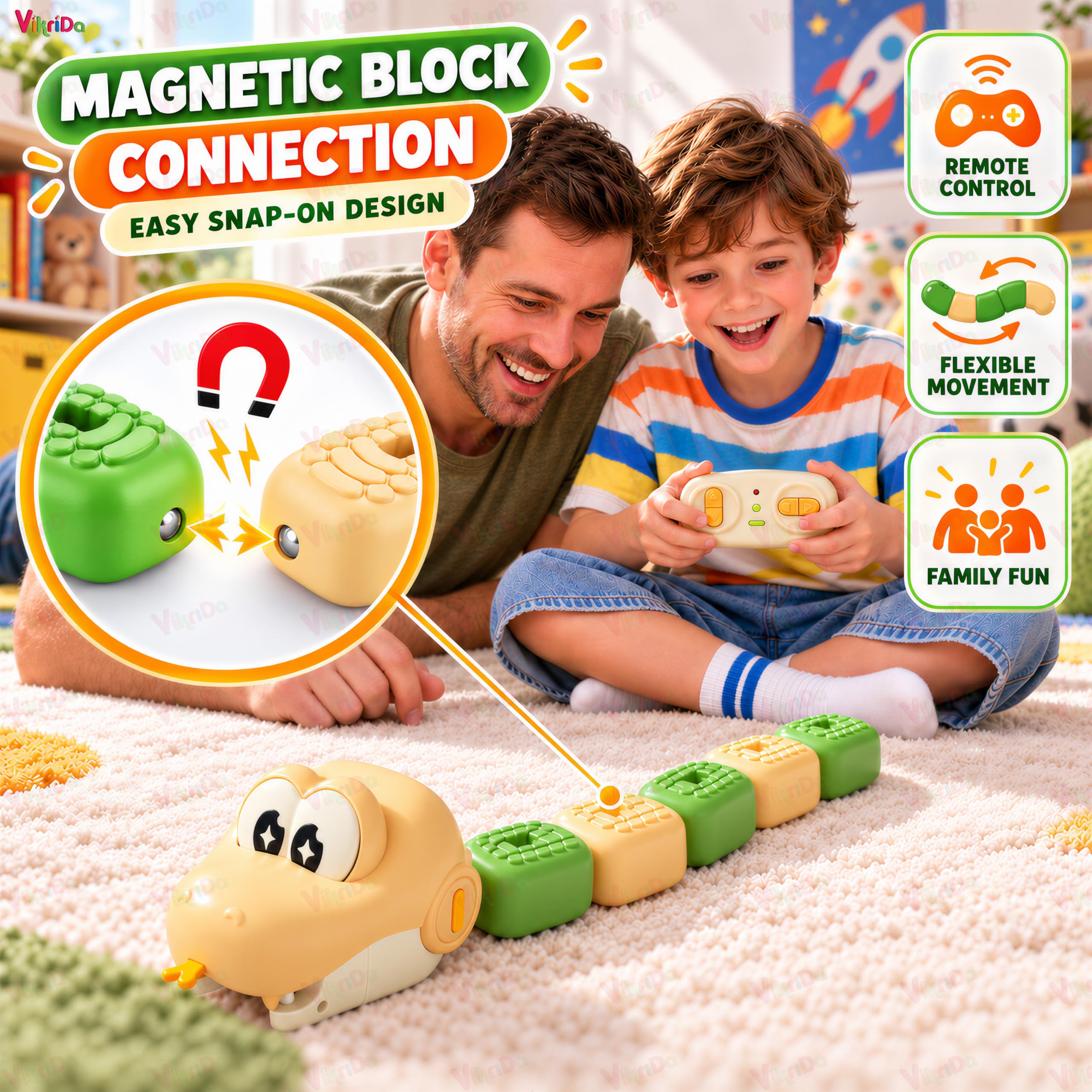 VikriDA Remote Control Snake Toy - Kids RC Snake -8 VikriDA Remote Control Snake Toy - Kids RC Snake -8