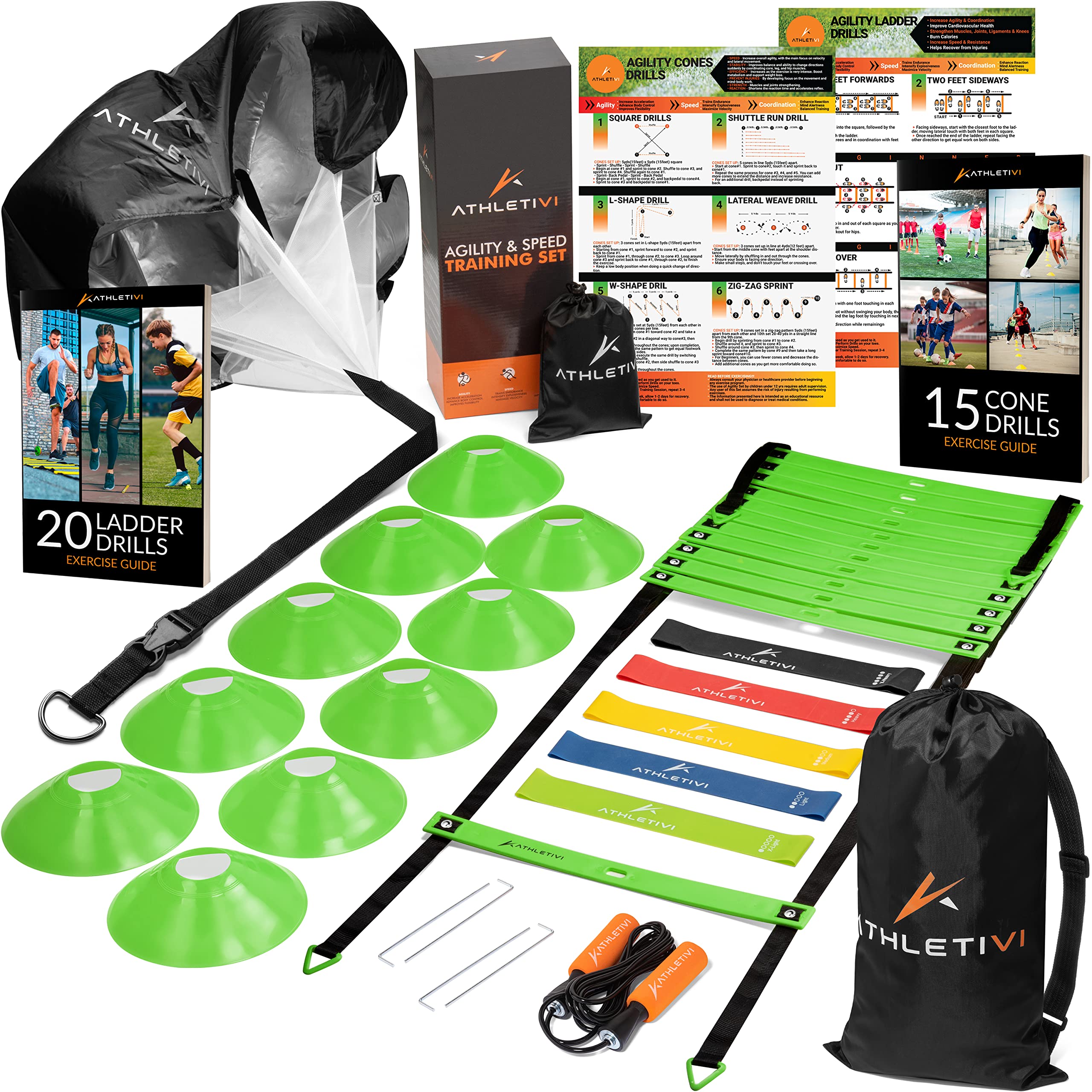 Buy Athletivi Speed & Agility Training Set Ladder Kit with Fixed
