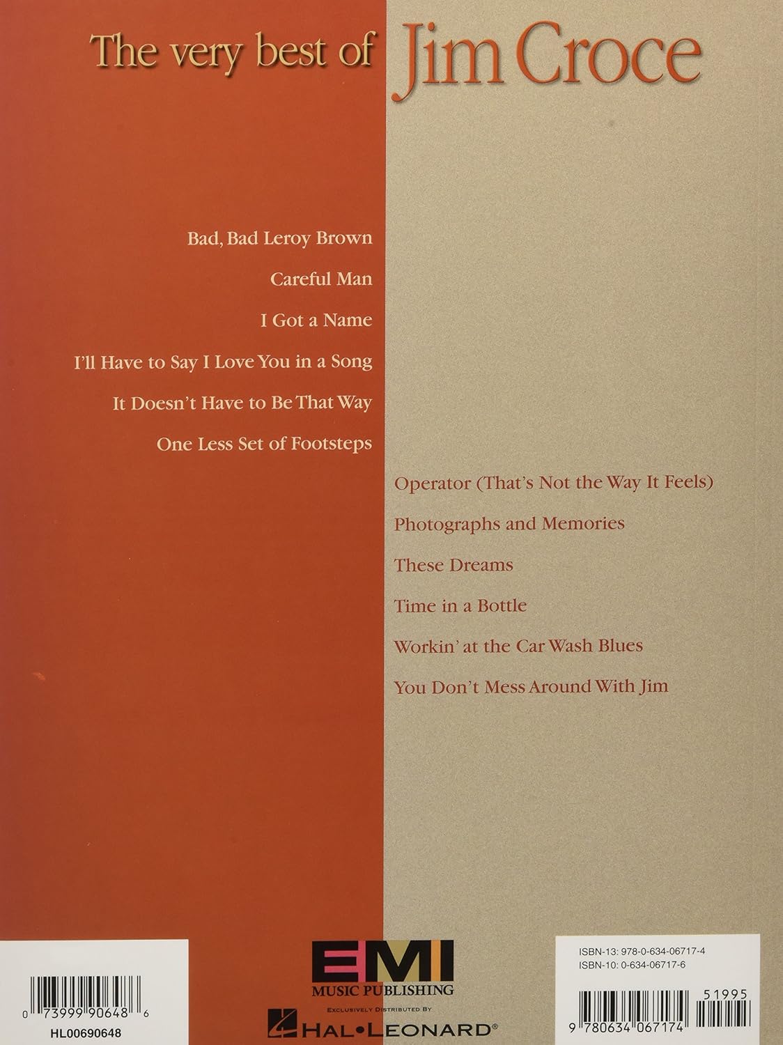The Very Best of Jim Croce | Guitar Recorded Versions Songbook for Electric Guitar | Authentic Note-for-Note Transcriptions with TAB, Chords, Melody and Lyrics | Soft Rock Guitar Sheet Music Book