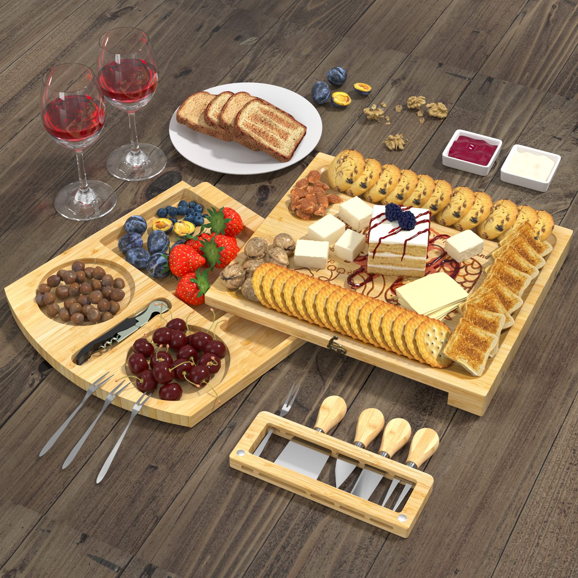   チーズボード セット Amazon | チーズボード チャーキュトリボードセット - 回転式 ワイン