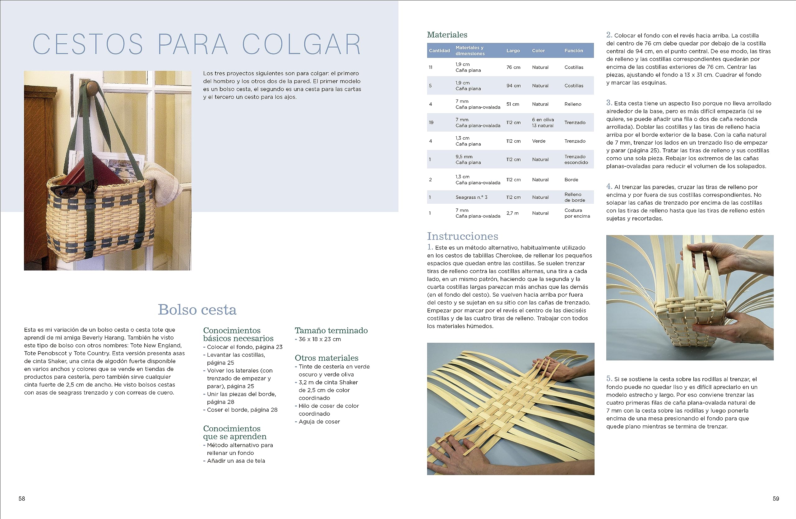 Manual práctico de cestería: 18 proyectos artesanales paso a paso