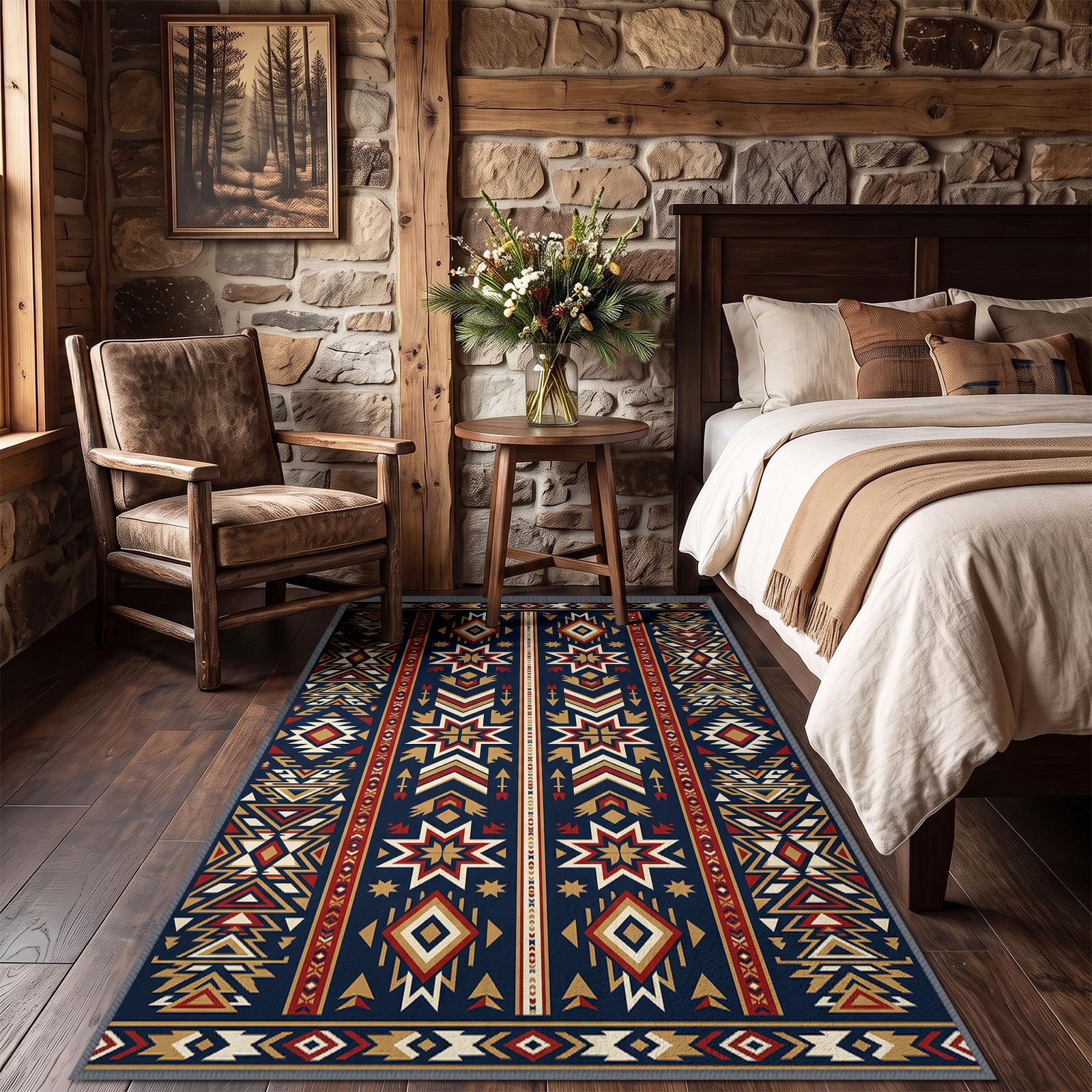 Etniczny dywan w stylu boho, bieżnik 50 x 140 cm, długi dywan do