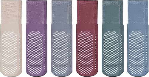 Yacht & Smith Paquete de 6 calcetines de hospital, antideslizante antideslizante con parte inferior para diabéticos, calcetines médicos para hombre