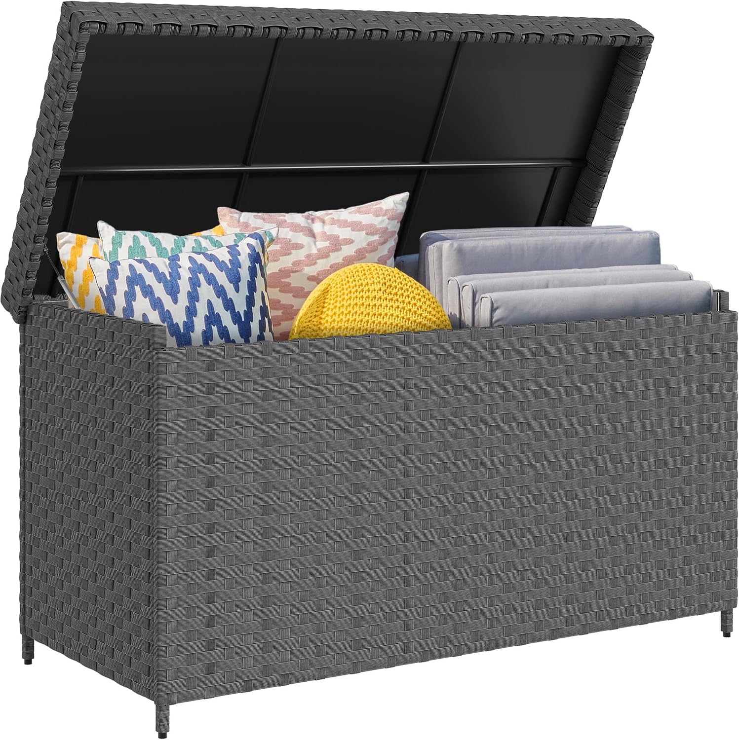 Amazon.com : DWVO 170 Gallon Outdoor Storage Box, Weatherproof Wicker ...